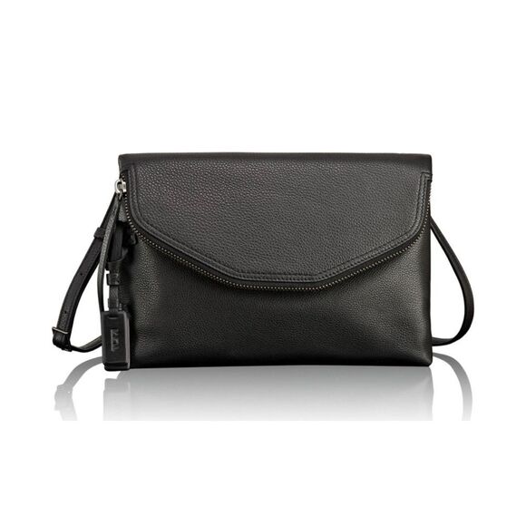 Rare TUMI  No Ho Chrystie East/West Leather Crossbody Bag in Gray / Pristine - Picture 1 of 11